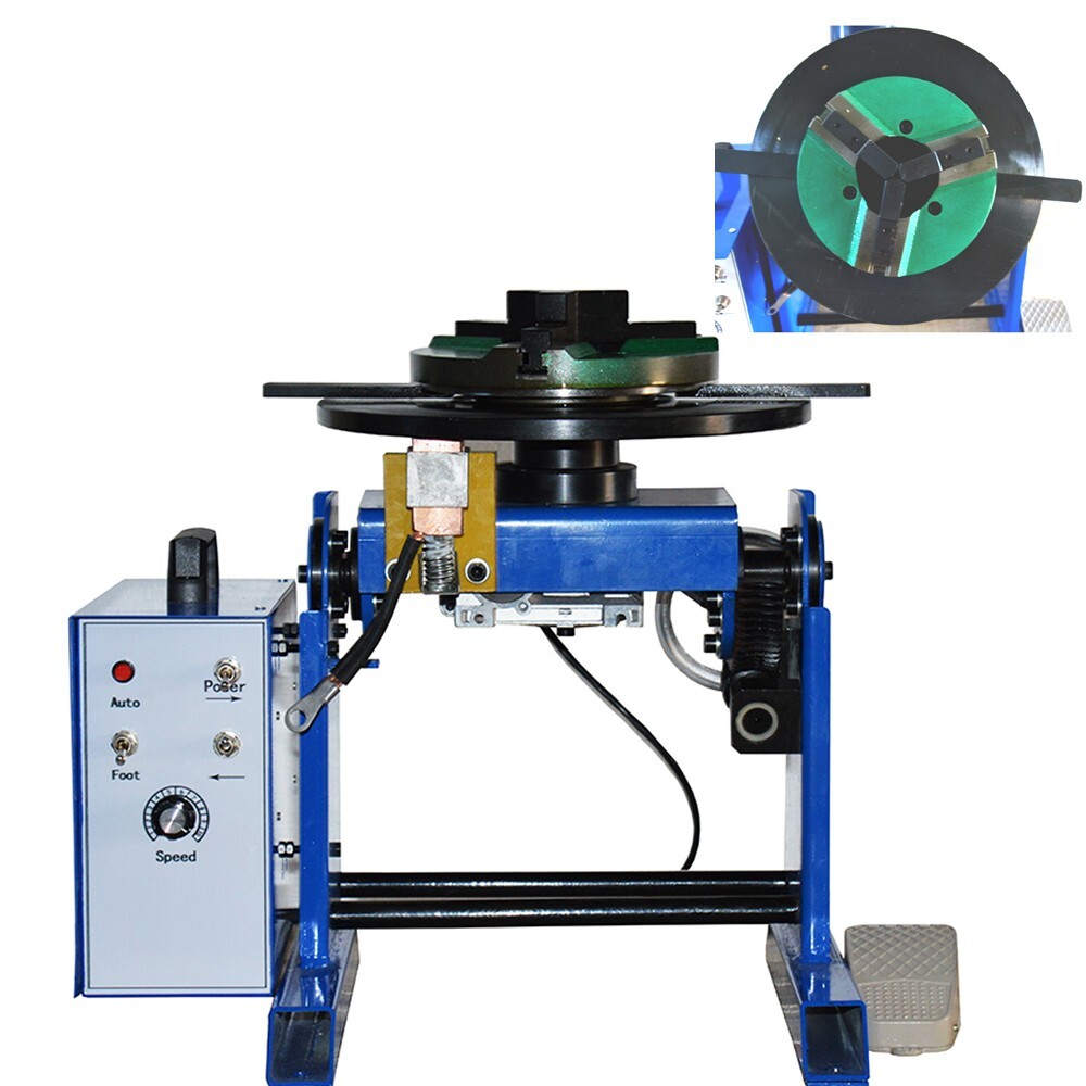 110V 50KG Duty Welding Positioner Turntable(PLC Controller) with 200mm Chuck