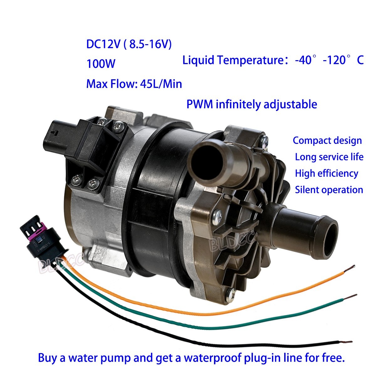 Electric Water Circulation Pump 12V 100W PWM Car Automatic Engine Auxiliary Pump