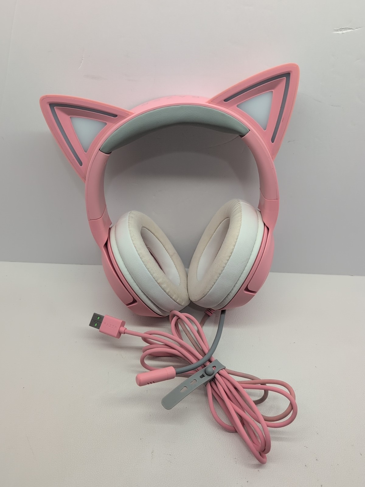 Razer Kraken Kitty V2 USB Wired RGB Headset: Chroma Kitty Ears - Quartz Pink #2