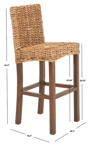 Safavieh TOBIE RATTAN BAR STOOL, Reduced Price 2172764380 BST6500C