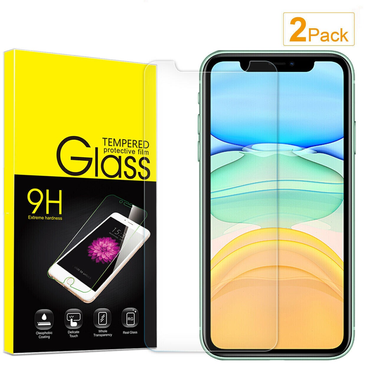 2 Pack Screen Protector Tempered Glass For iPhone 13/14/15/16 Pro Max Plus mini