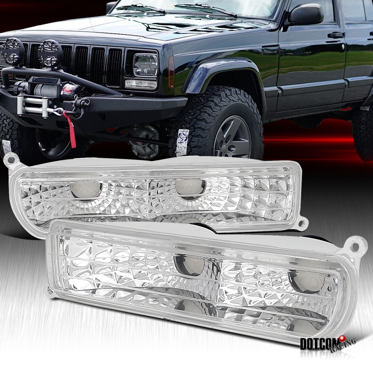 Fit 1997-2001 Jeep Cherokee Front Turn Signal Lamps Bumper Lights Left+Right