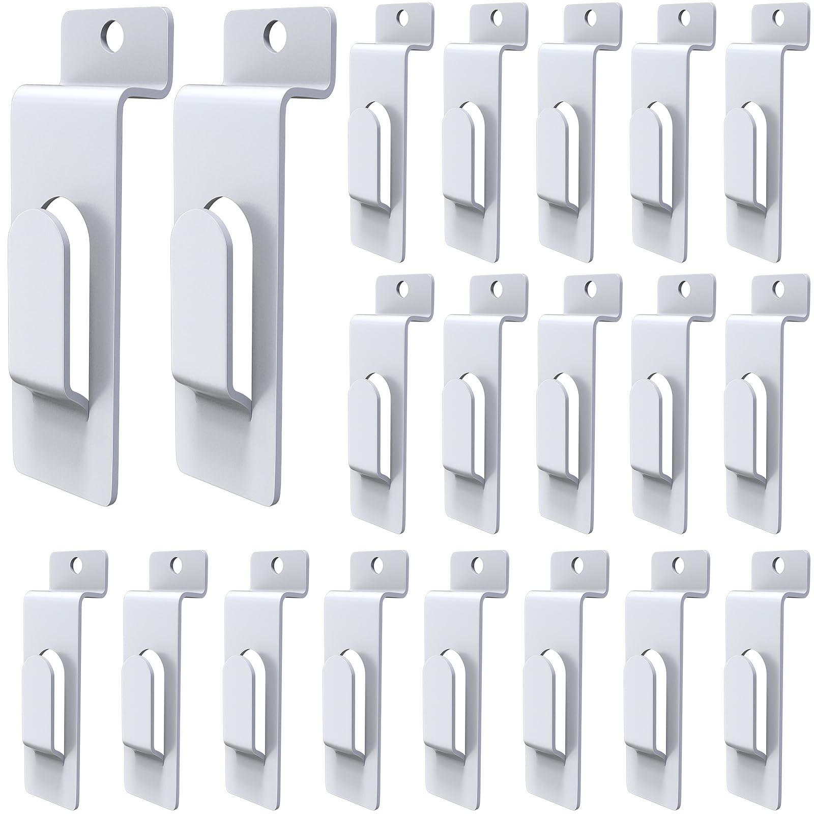 20 Pack Slatwall Utility Notch Hook Commercial Picture Metal Display Hanger