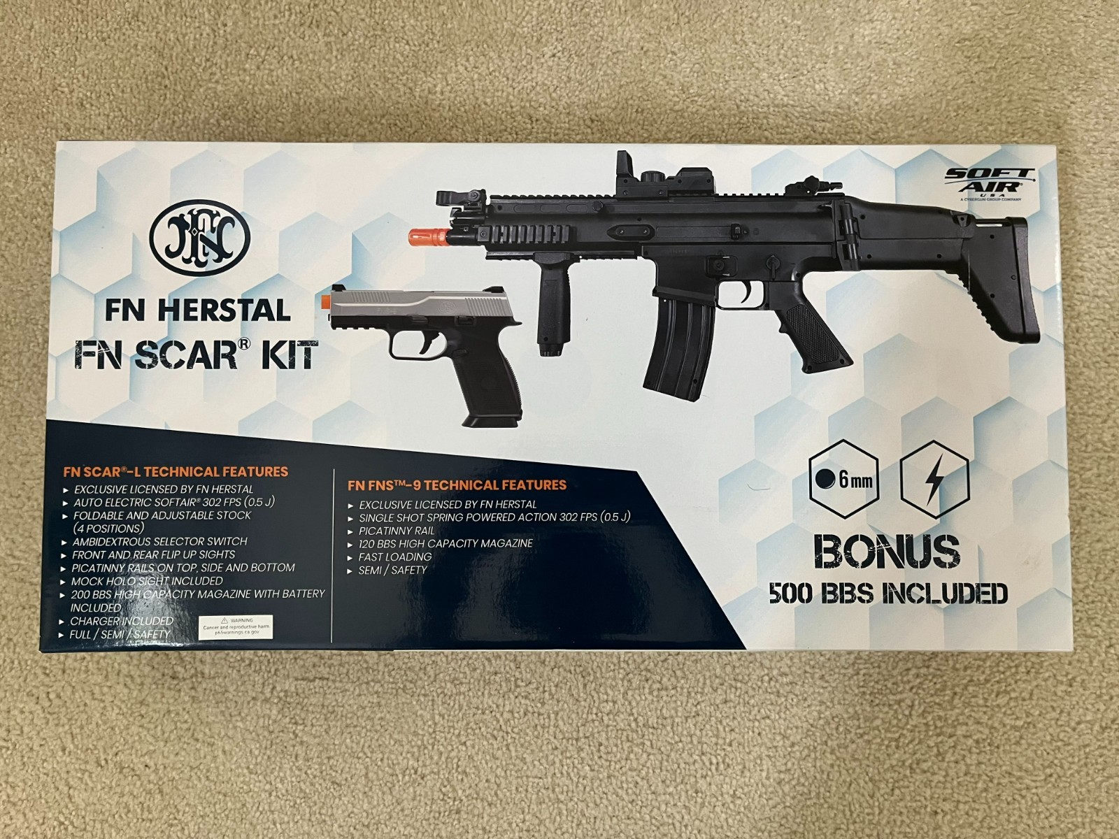 Cybergun x FN SCAR L Airsoft AEG and FNS-9 Pistol Starter Kit
