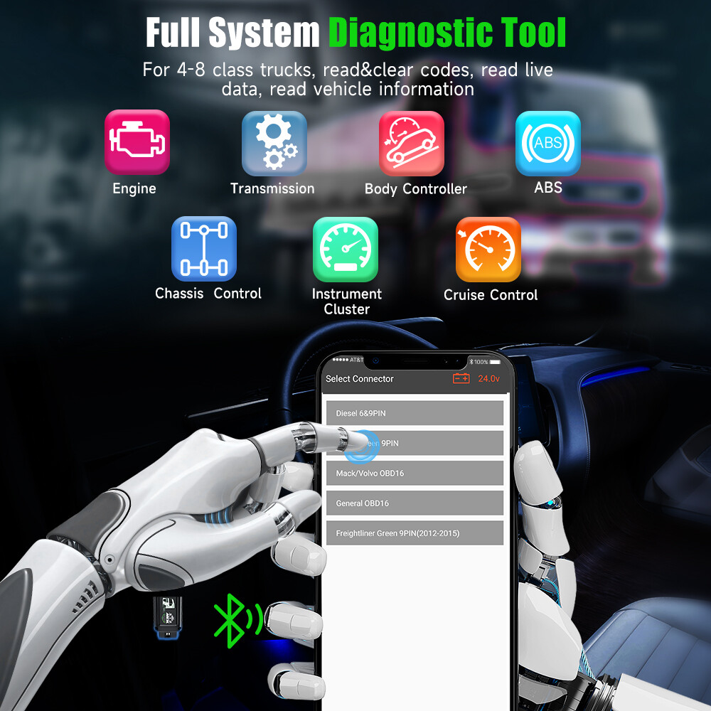 for Cummins CAT Engines DPF Regen Tool Heavy Duty Truck Scanner OBD2 Code Reader