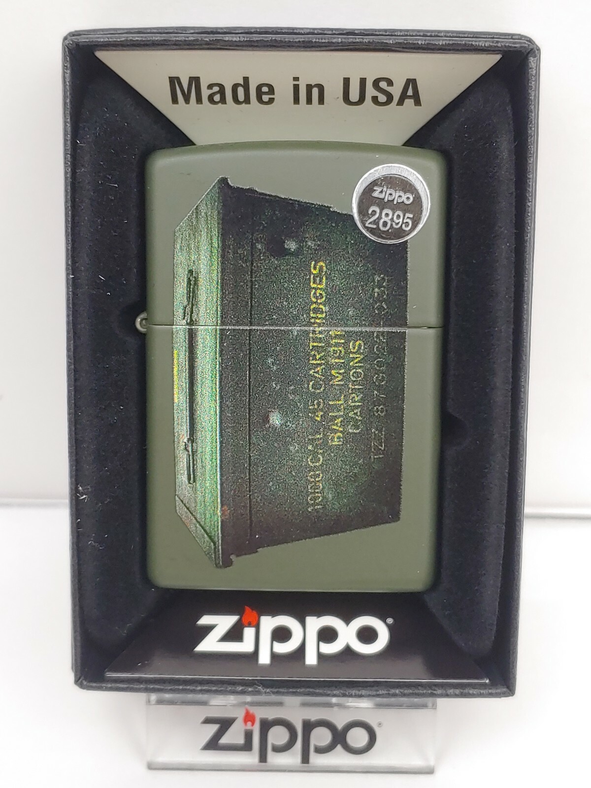 ZIPPO 221 AMMO CRATE Green Matte Lighter - NOV (K) 2021 - NEW/Never Fired!