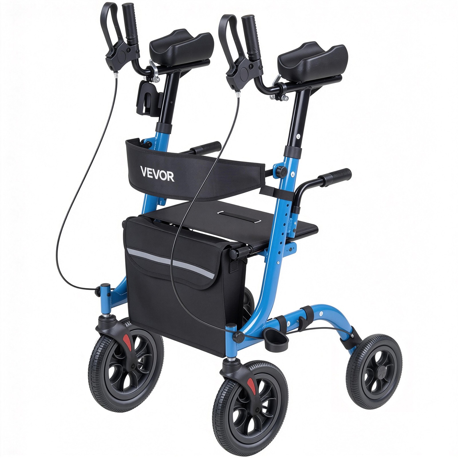 VEVOR Rollator Walker for Seniors Foldable Rolling Walker with PU Solid Wheels