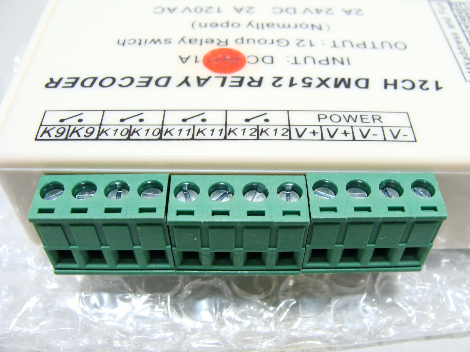 DMX Relay Switch Decoder DMX512 12ch LED Lighting Controller 24v 1A Normal Open
