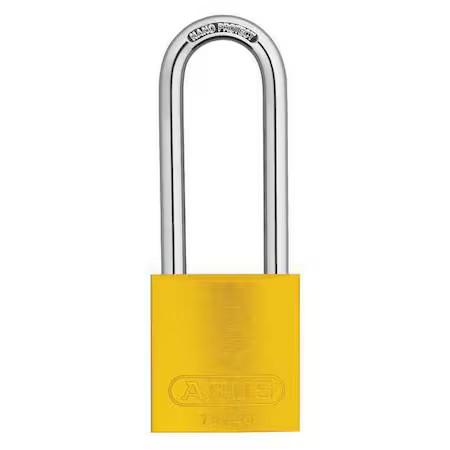 Abus 15407 Keyed Padlock, Open, Rectangular Aluminum Body, Hardened Steel