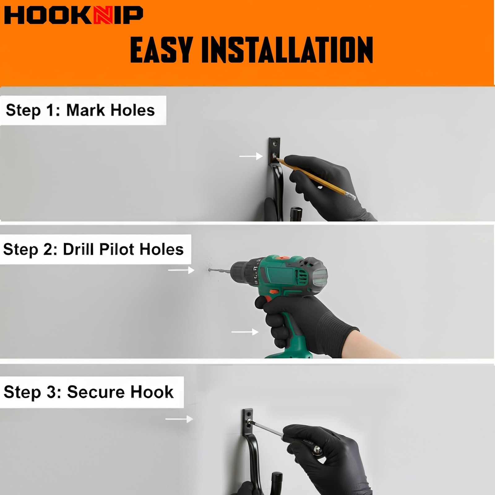 Pack 20 Garage Hooks Heavy Duty | Multi-Sized Wall Mount Tool Hangers with An...