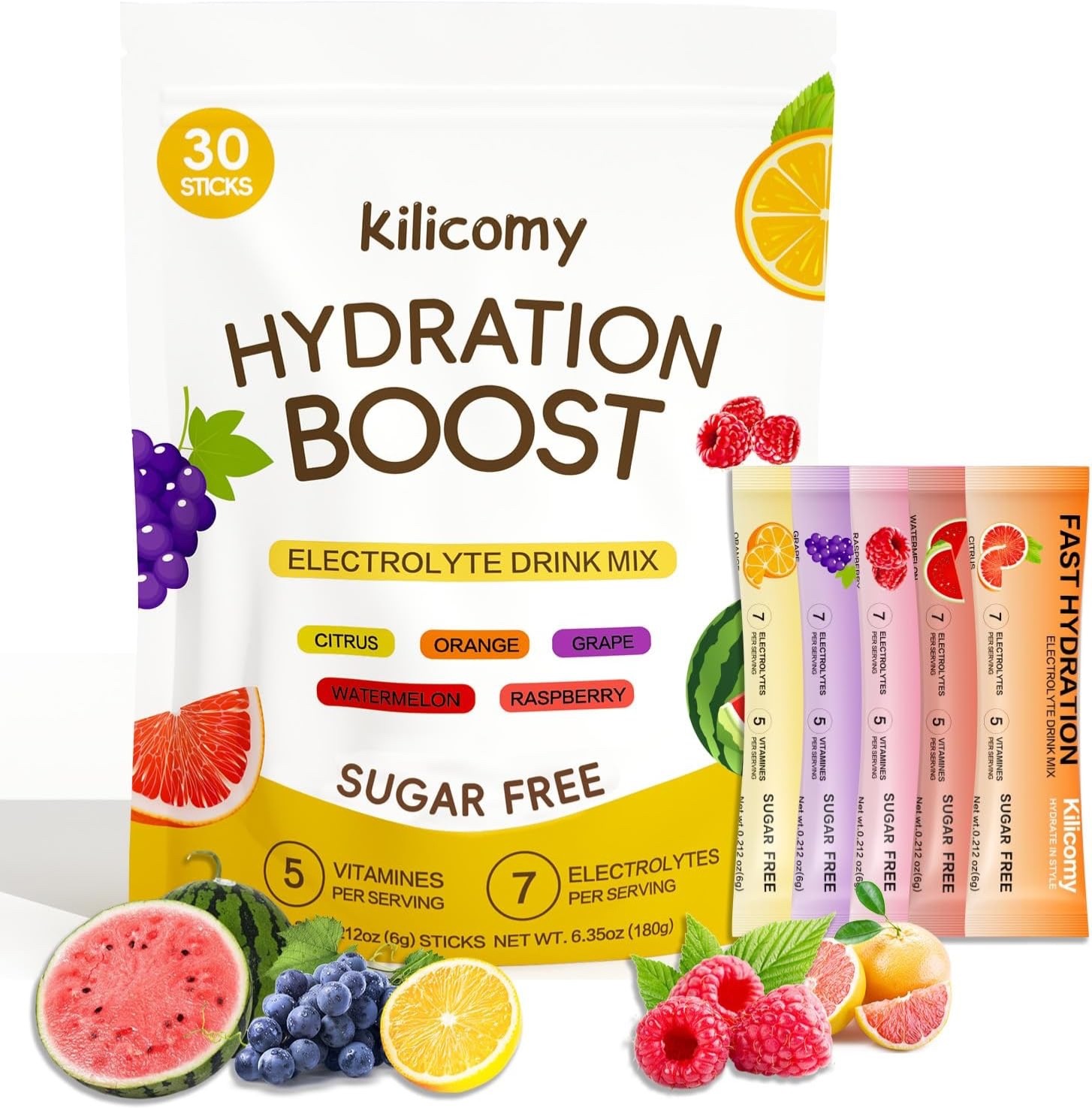 Hydration Electrolyte Drink Mix 30 Sugar Free Packs SEALED
