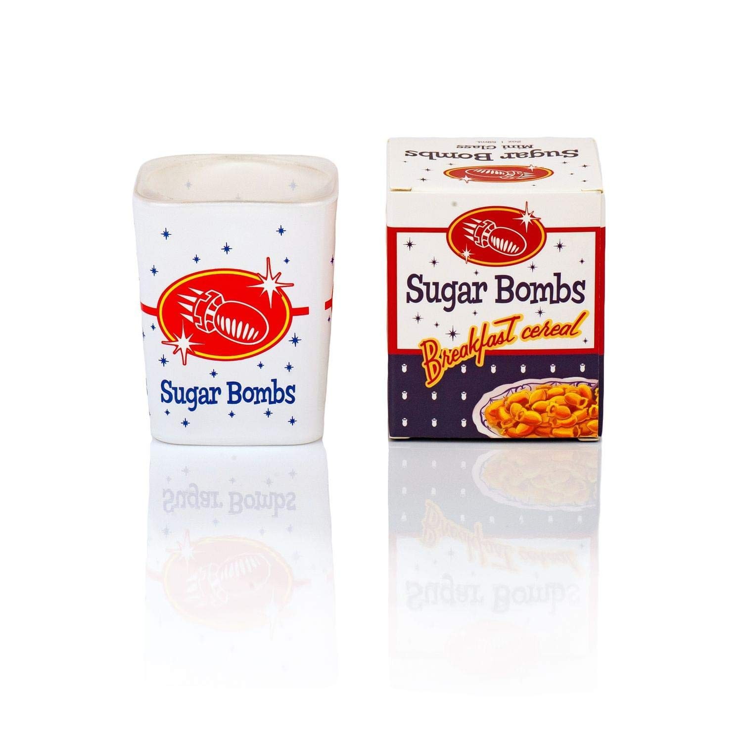 JUST FUNKY Fallout Sugar Bombs Breakfast Cereal Square Shot Glass 2 Ounce Sho...
