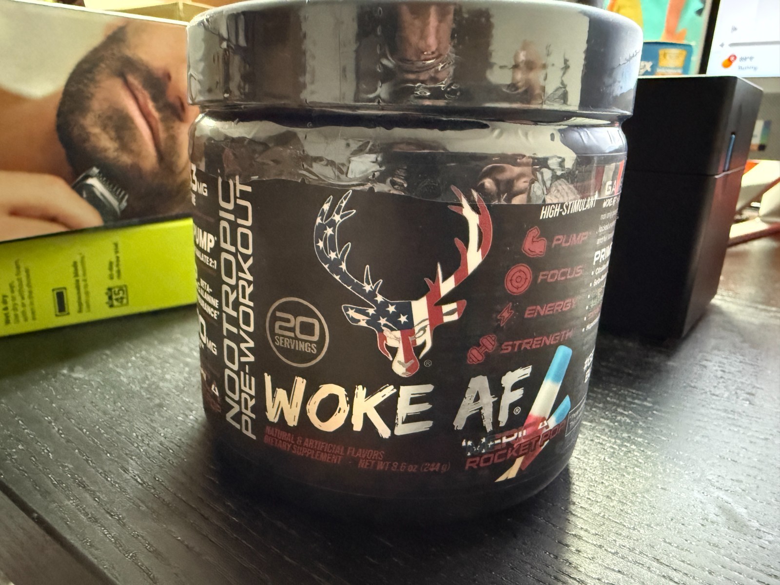 Bucked Up - Woke AF - "Merica Rocket Pop"  Nootropic Preworkout - Exp 2027