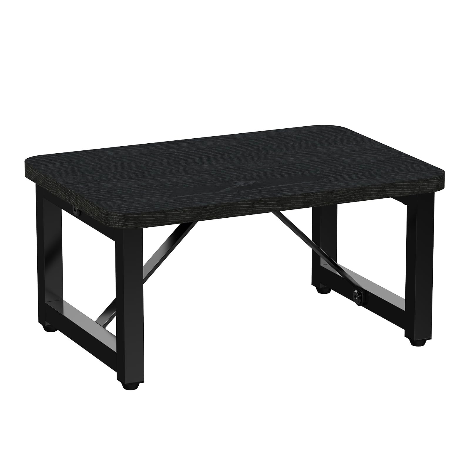 Step Stool Sturdy Wooden Adults Kids Toddler Heavy Duty Stable Foot Black