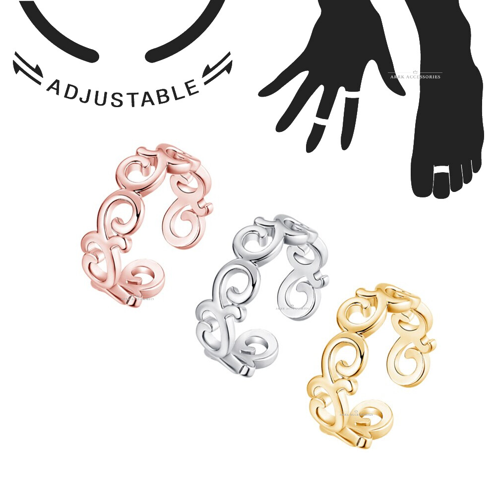 Toe Ring Love Knot Adjustable Midi Finger Knuckle Thumb Stacking Ring Band