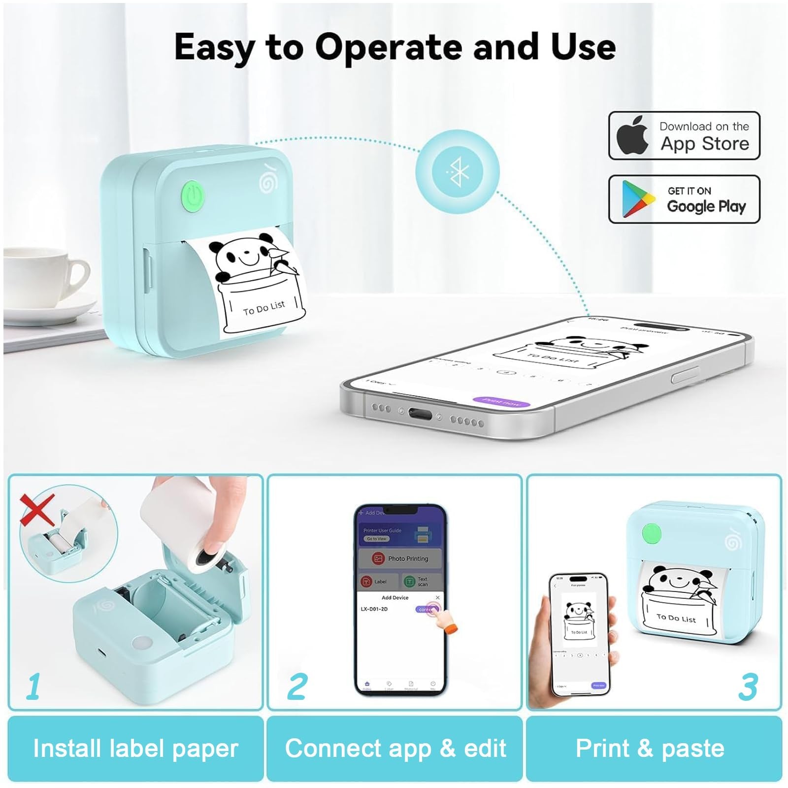 Label Maker Machine Portable Label Printer with Multiple Templates Wireless B...