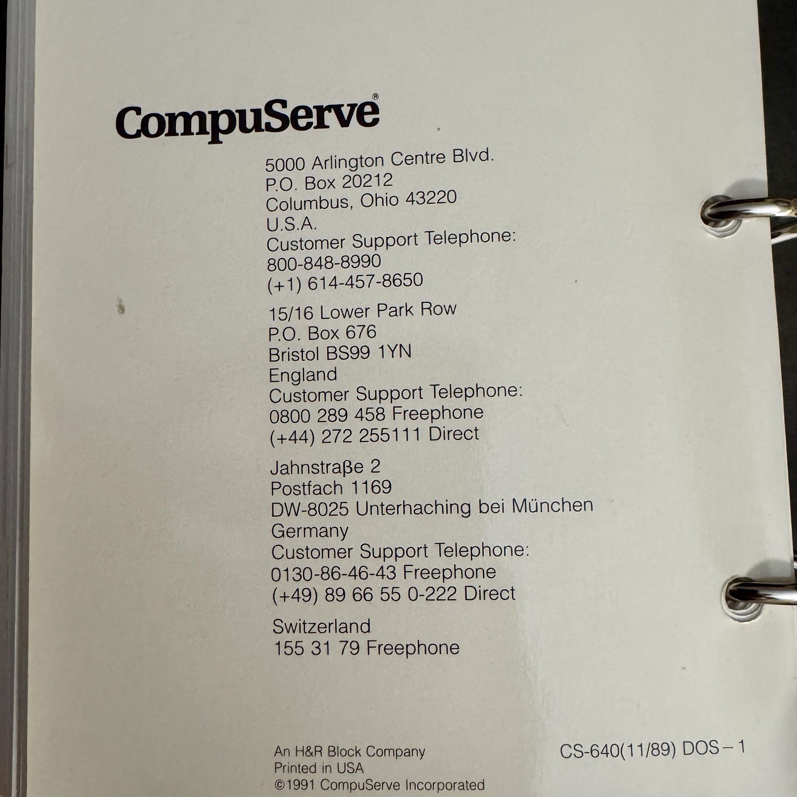 Vintage CompuServe Binder Information Service DOS Computers V1 Guide Set RARE