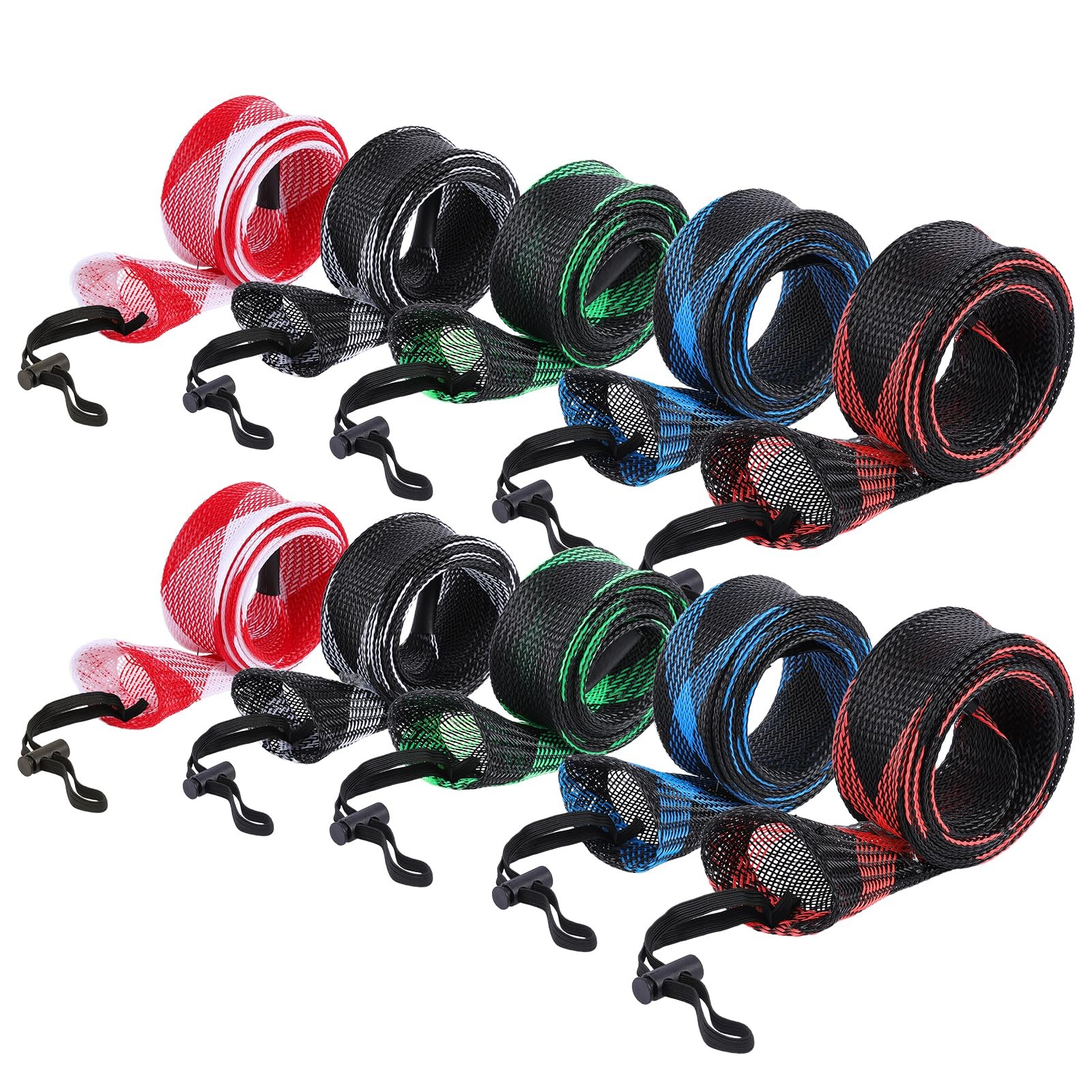 10 Pcs Fishing Rod Sleeves Socks with Lanyard, Fishing Pole Sleeves Rod Cover...