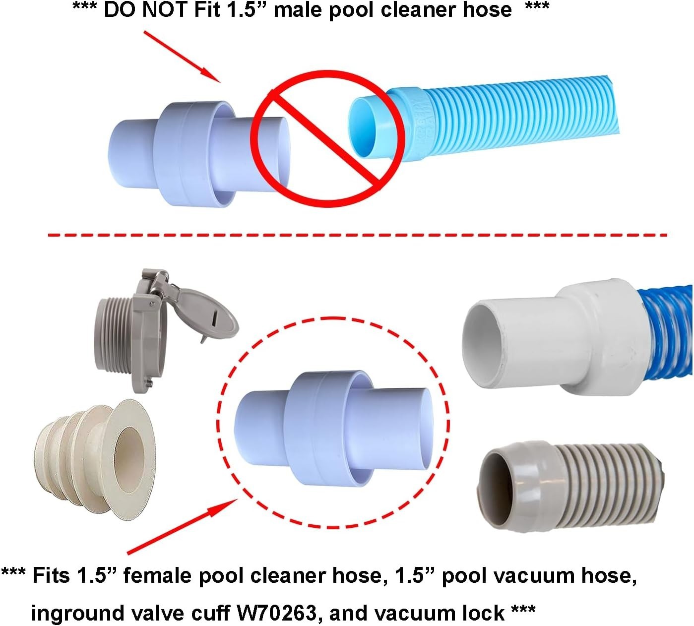 High-Quality 1.5" Pool Cleaner Connector - Essential for Efficient Maintenance