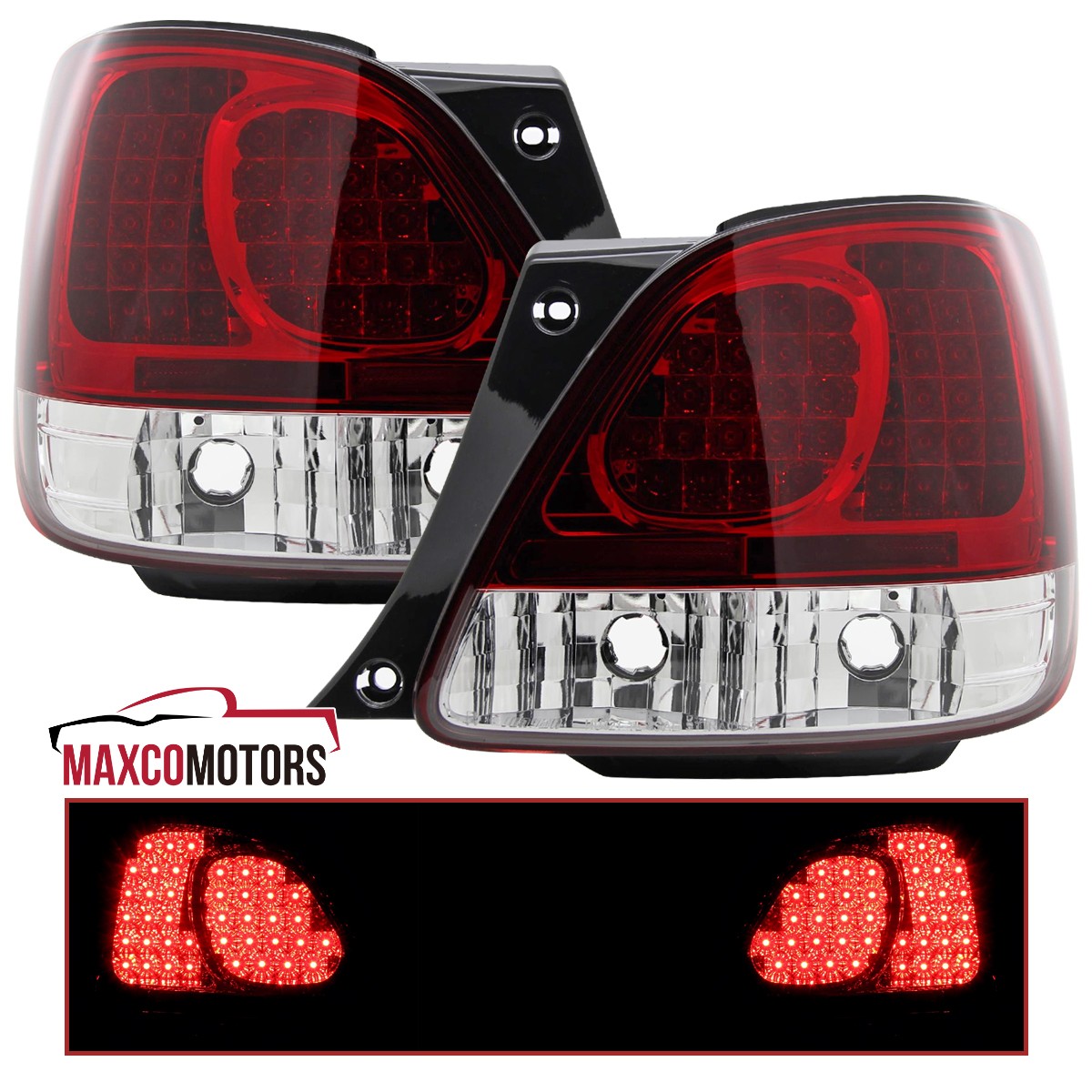 Red Tail Lights Fits 1998-2005 Lexus GS300 400 430 LED Brake Lamps Left+Right