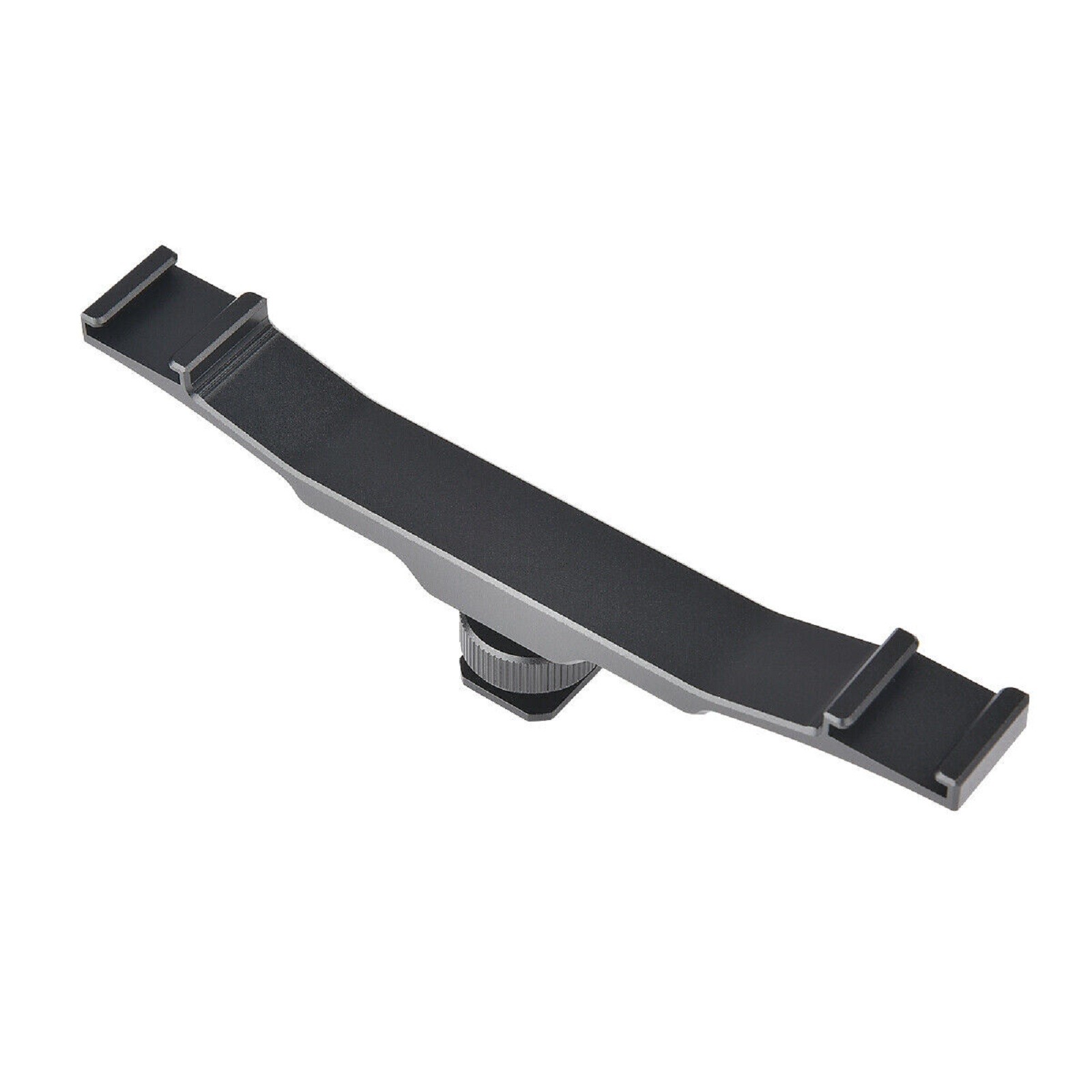 New Double Cold Shoe Bracket Holder Adapter For DSLR Camera Fill Light Mic