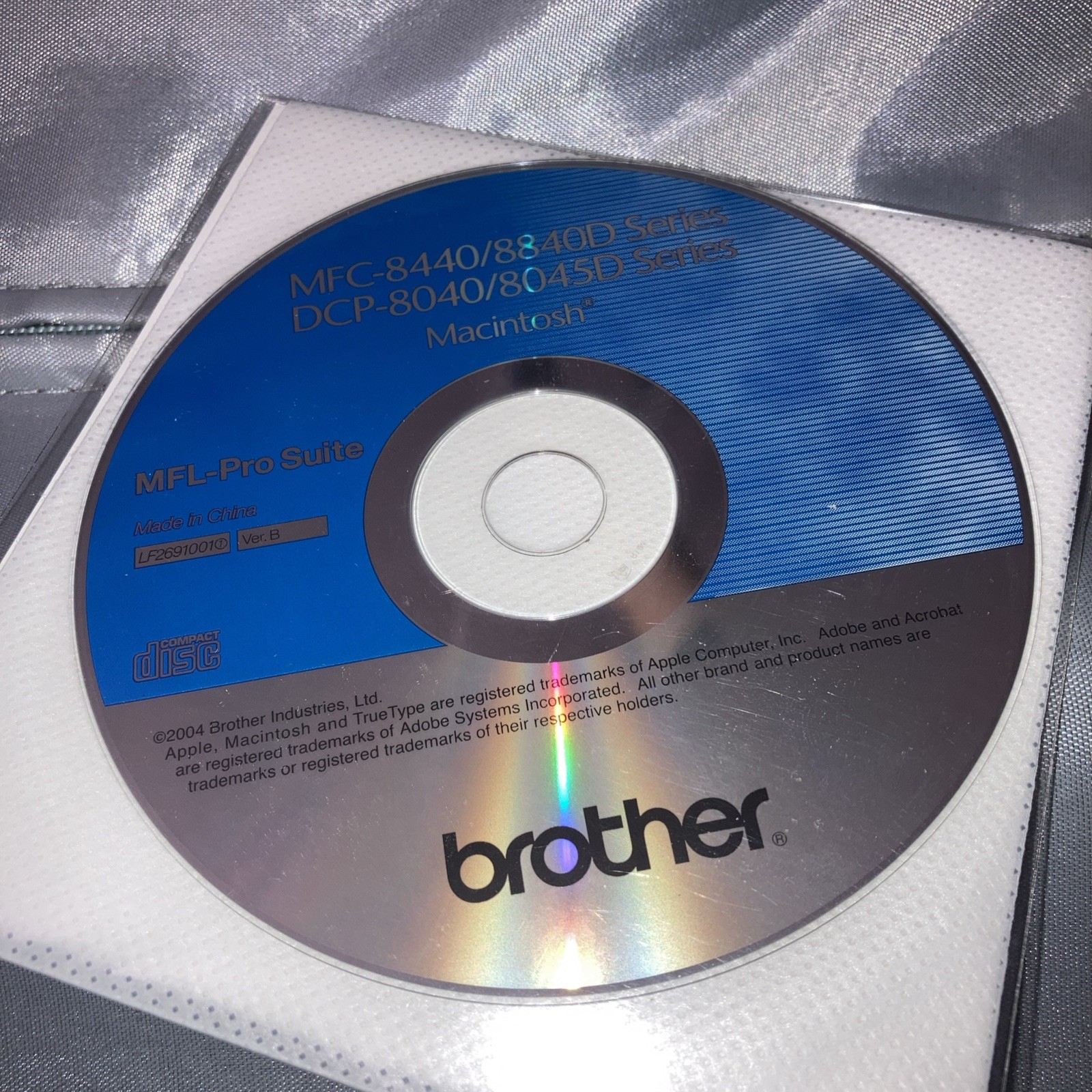 Brother MFC-8440/8840D DCP-8040/8045D Driver Utilities CD MAC OS MFL-Pro Suite