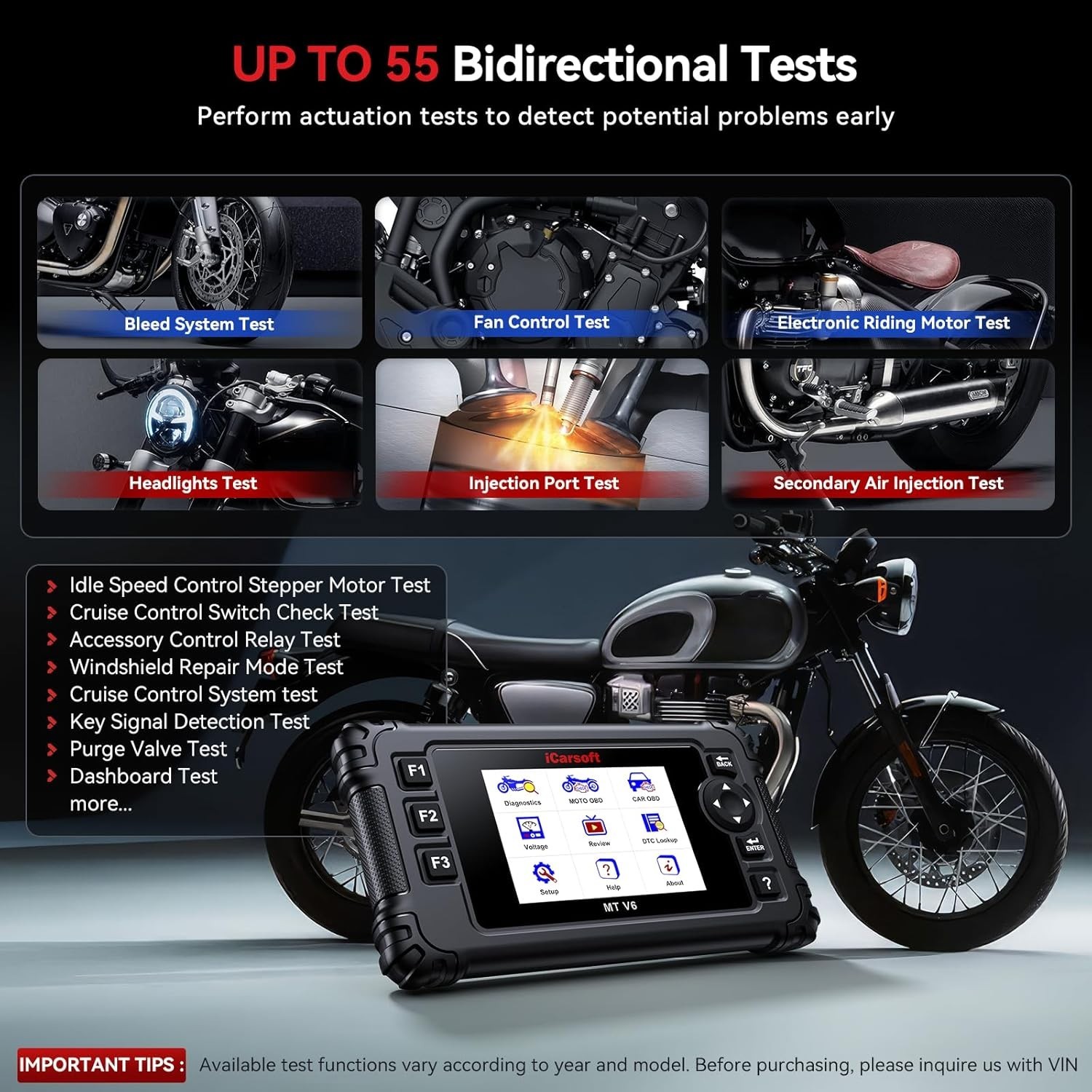 Triumph Motorcycle Diagnostic Tool iCarsoft MT V6 OBD2 Scanner Code Reader UK