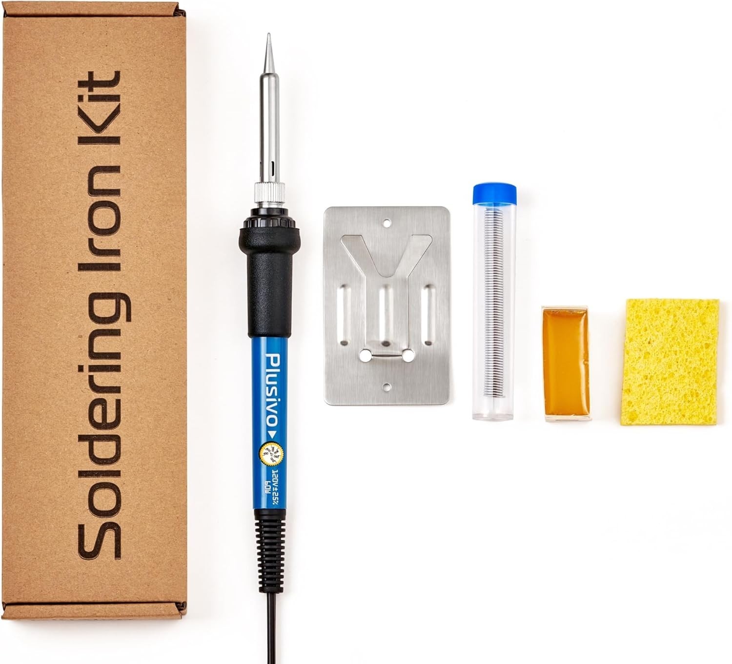 60W Adjustable Soldering Iron Kit - 5-in-1 Electronics Repair Starter Set