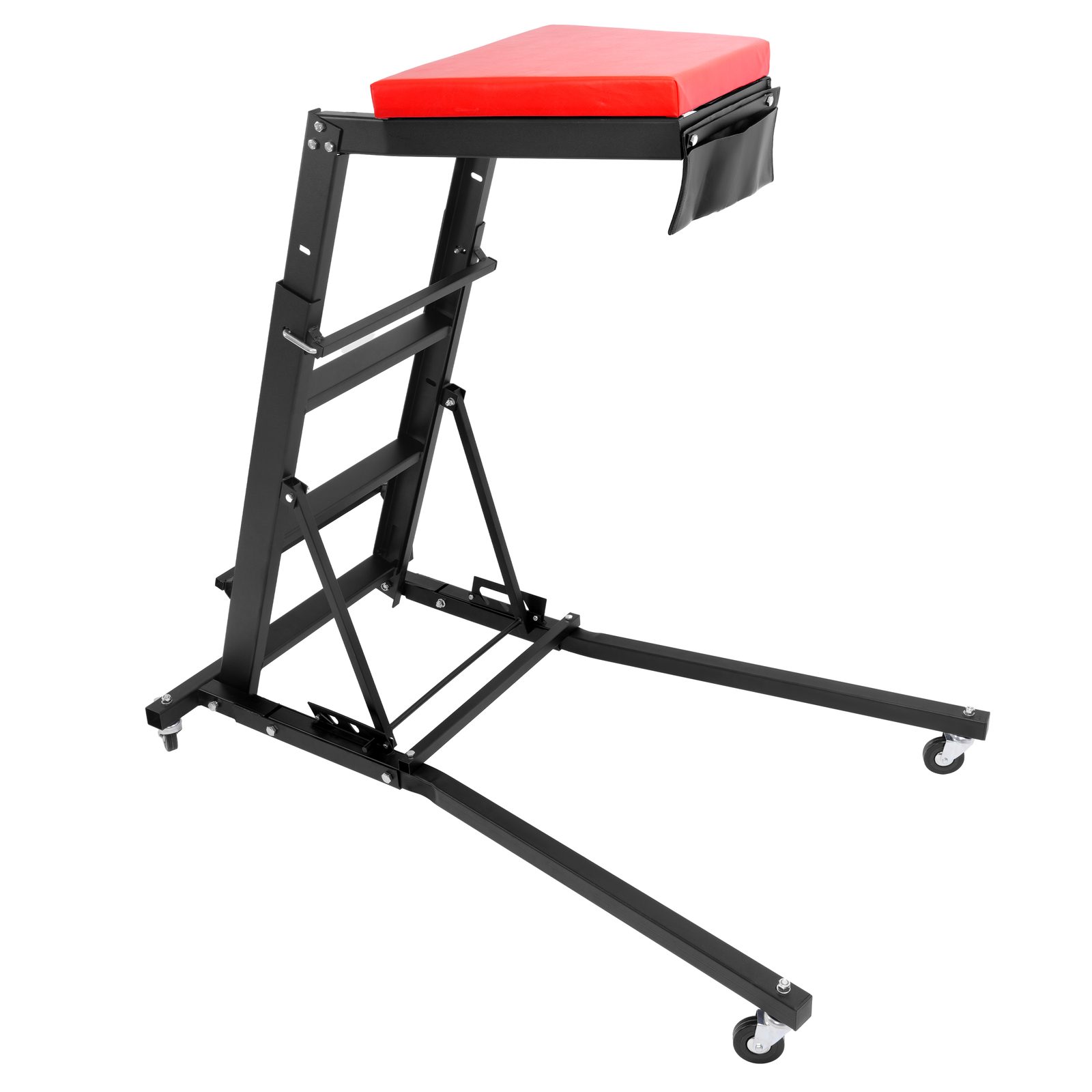 Foldable Topside Creeper Adjustable 48" - 66" Movable Ladder W/ 4 Wheels