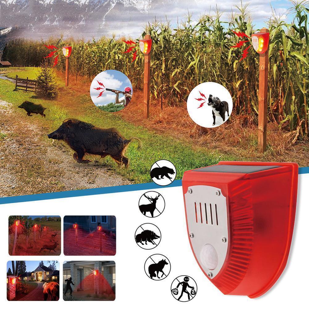 4Pack Solar Alarm LED Light Strobe Wireless Motion Sensor Detector Warning Lamp