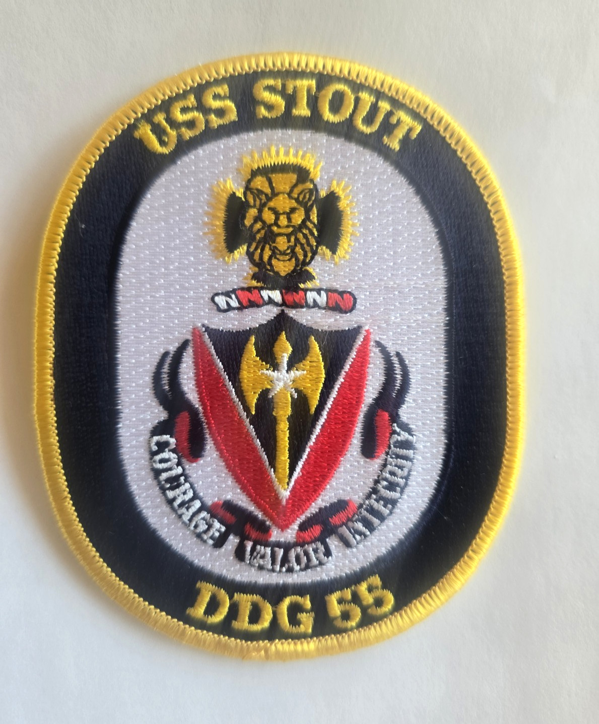 USS STOUT DDG 55 Guided Missile Destroyer Ships Crest Patch 4 inch