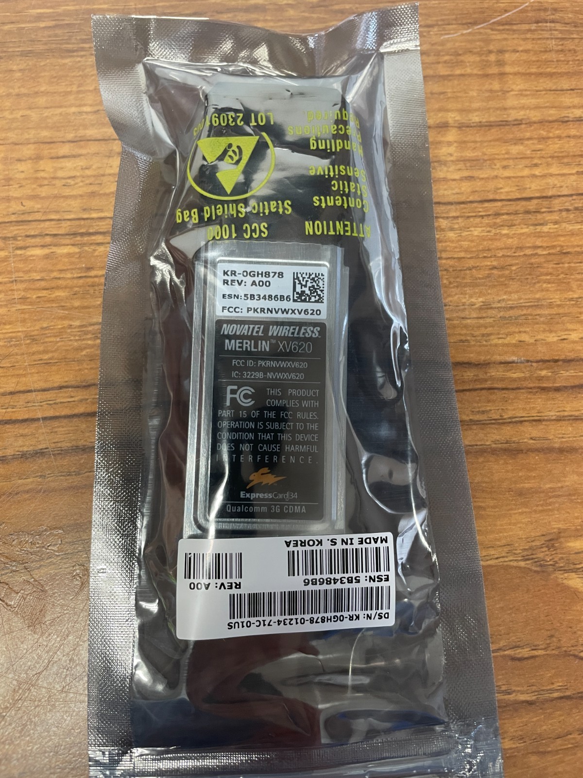 Dell Wireless 5700 Mobile Broadband EVDO ExpressCard XV620 KR-0GH878 *
