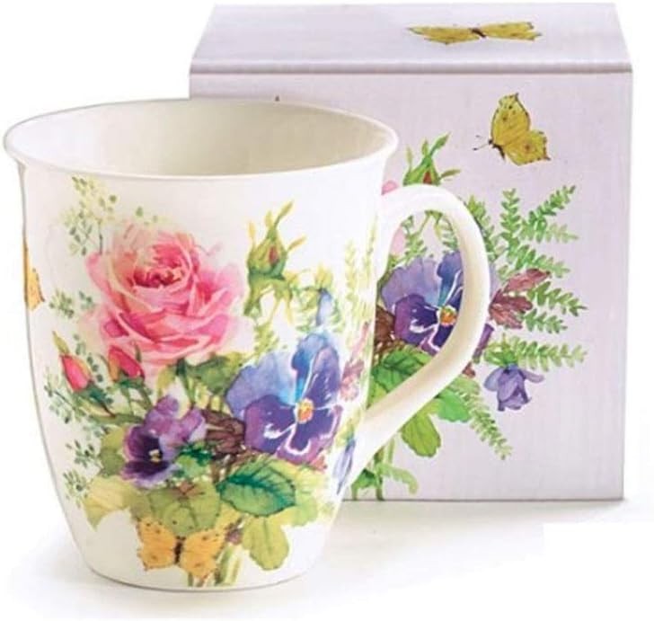 Porcelain MUG ABUNDANT BLOOMS Holds 16 oz.