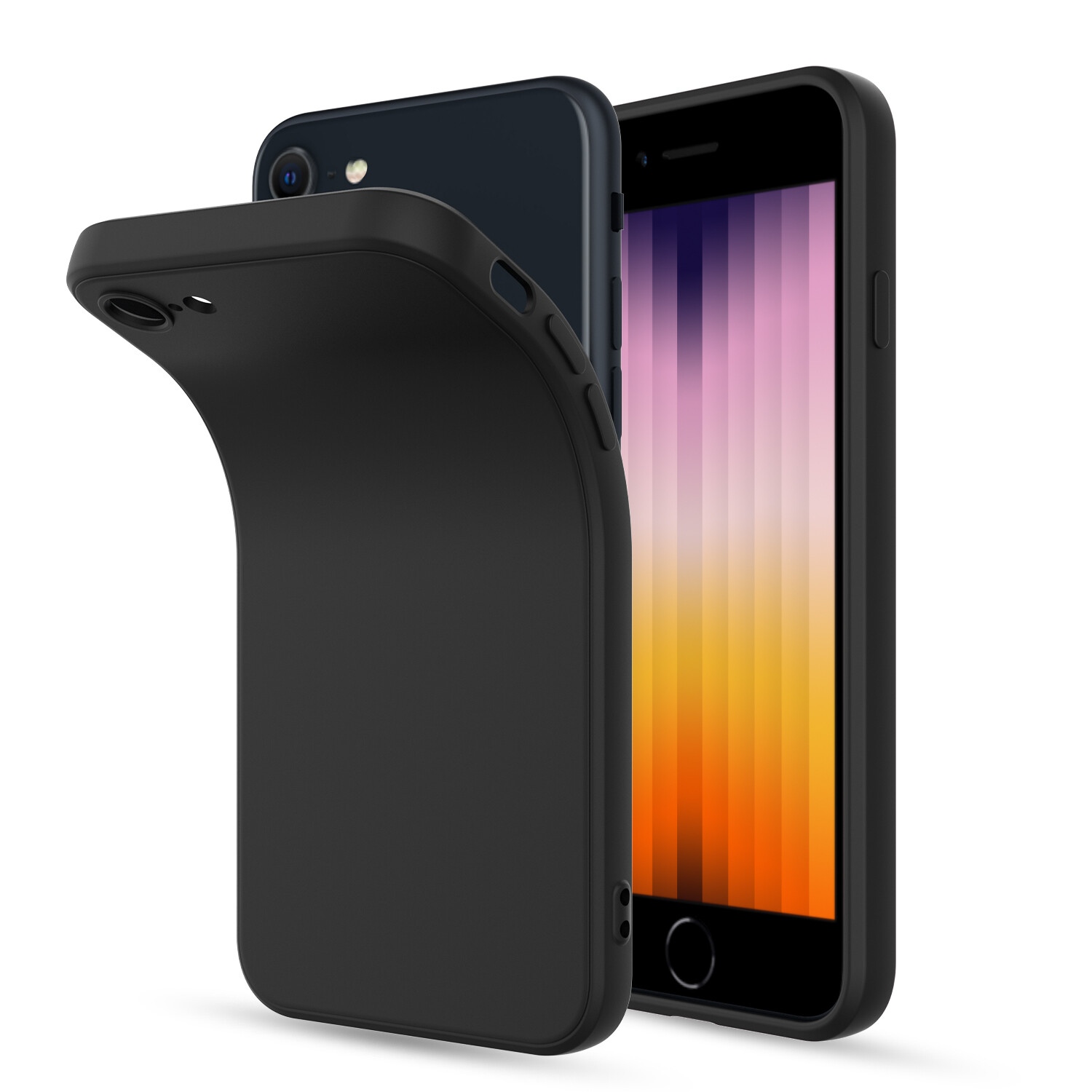For iPhone 7,8,SE 2nd,3rd Gen 2022/2020 Liquid Silicone Case,HD Screen Protector