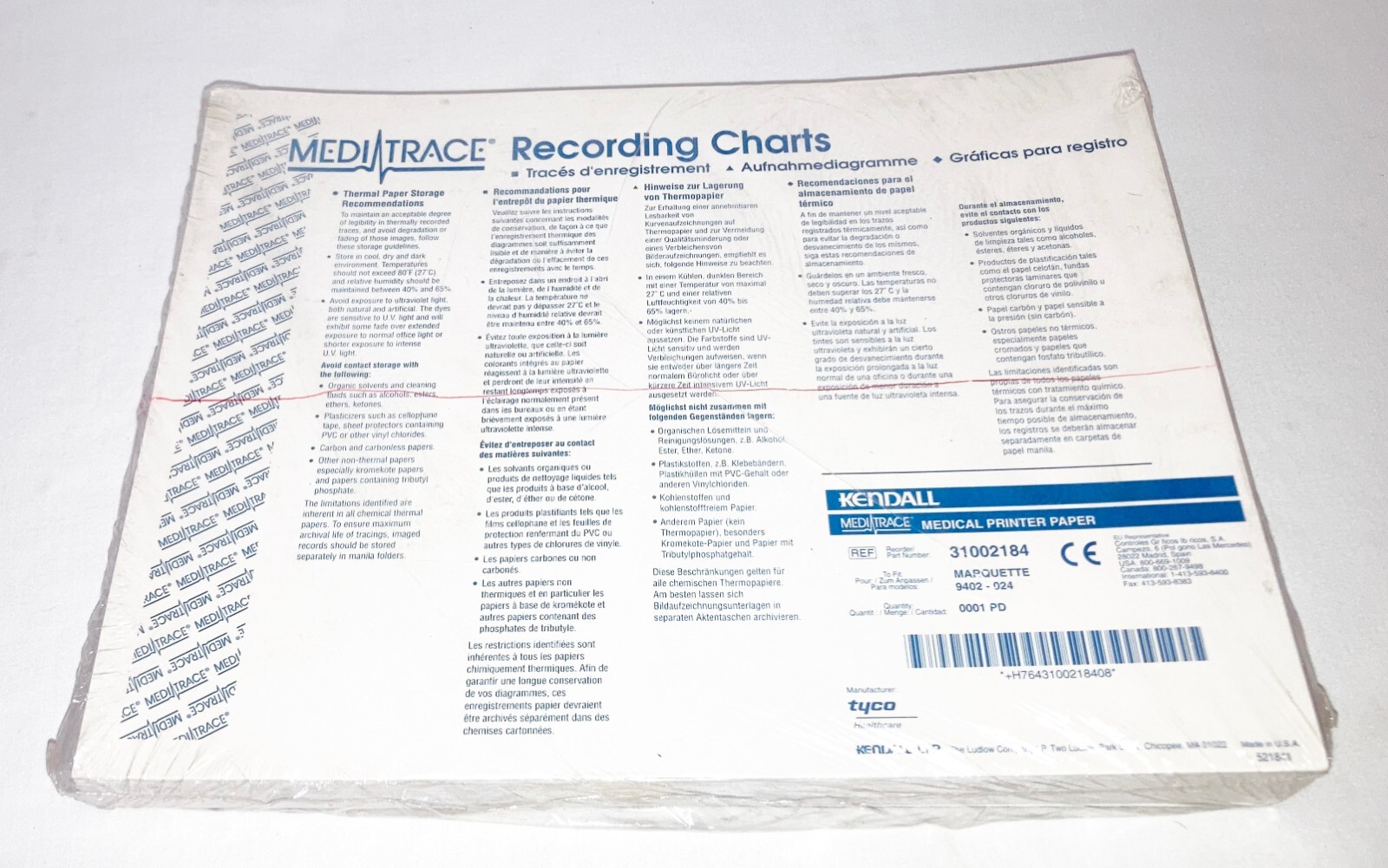 Kendall Marquette 9402-024 Z-Fold EKG ECG Recording Paper - Free Shipping