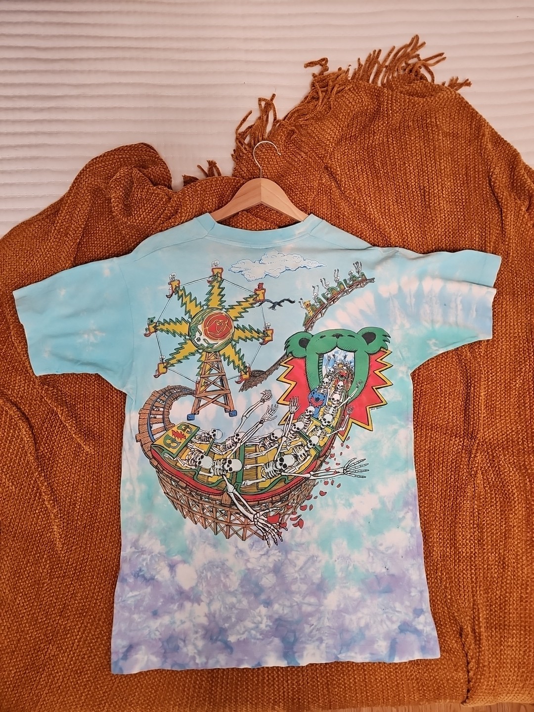 1993 Liquid Blue Grateful Dead Rollercoaster Tee Vintage White Tag Single Stitch