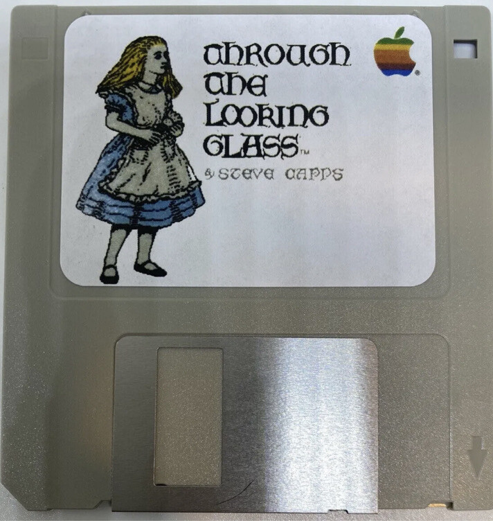 Vintage Apple Macintosh Game Alice Through The Looking Glass 400k Floppy Disk
