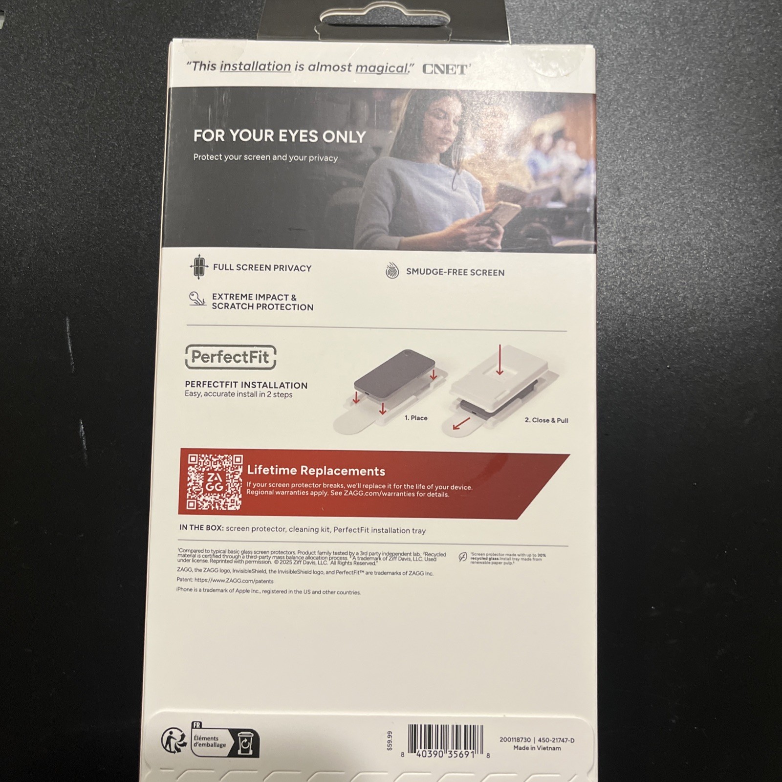 ZAGG Invisible Shield Privacy XTR Screen Protector iPhone 17 Pro Max (6.9")