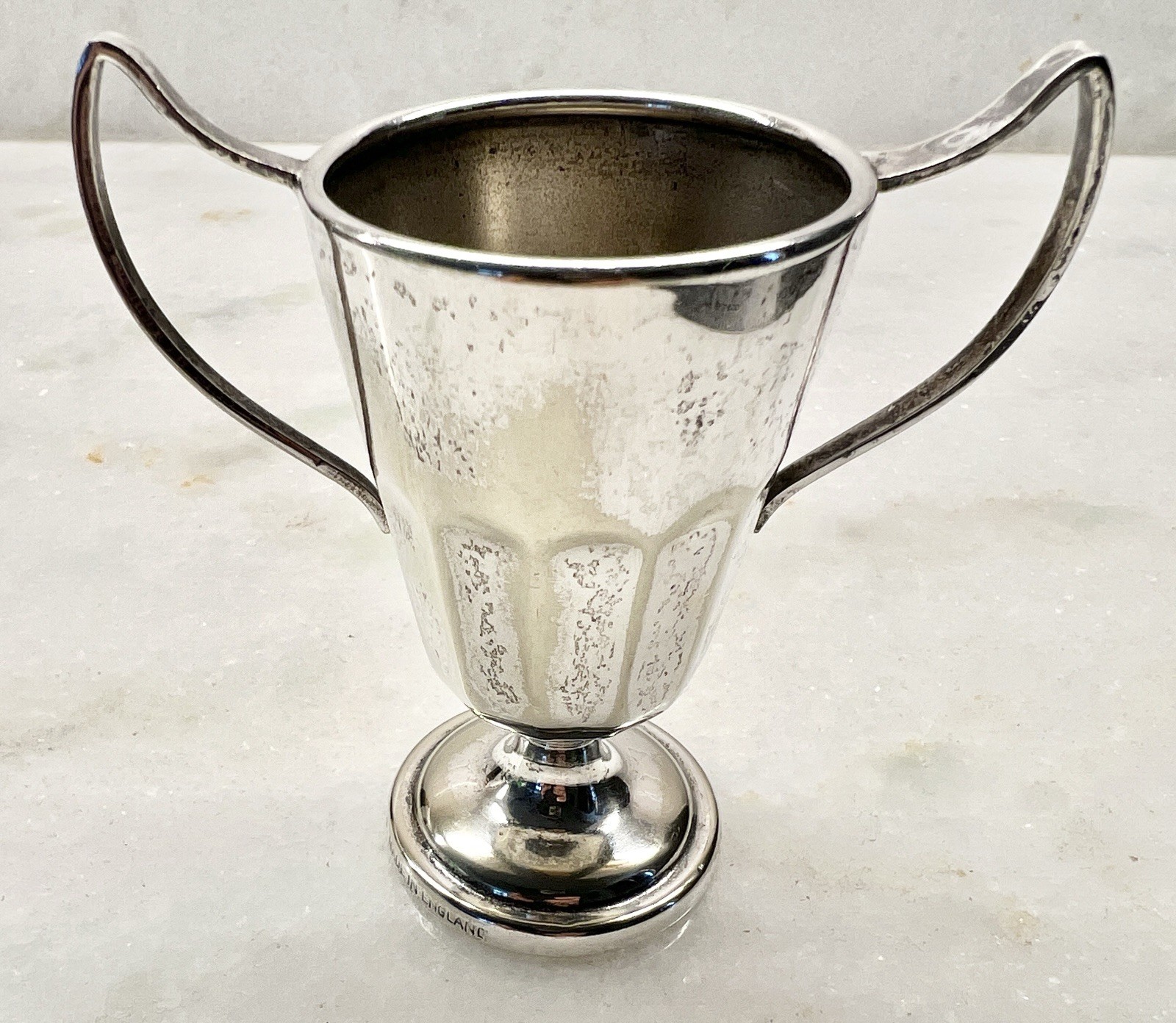 Vintage 4” Trophy Marked English Silver Plate