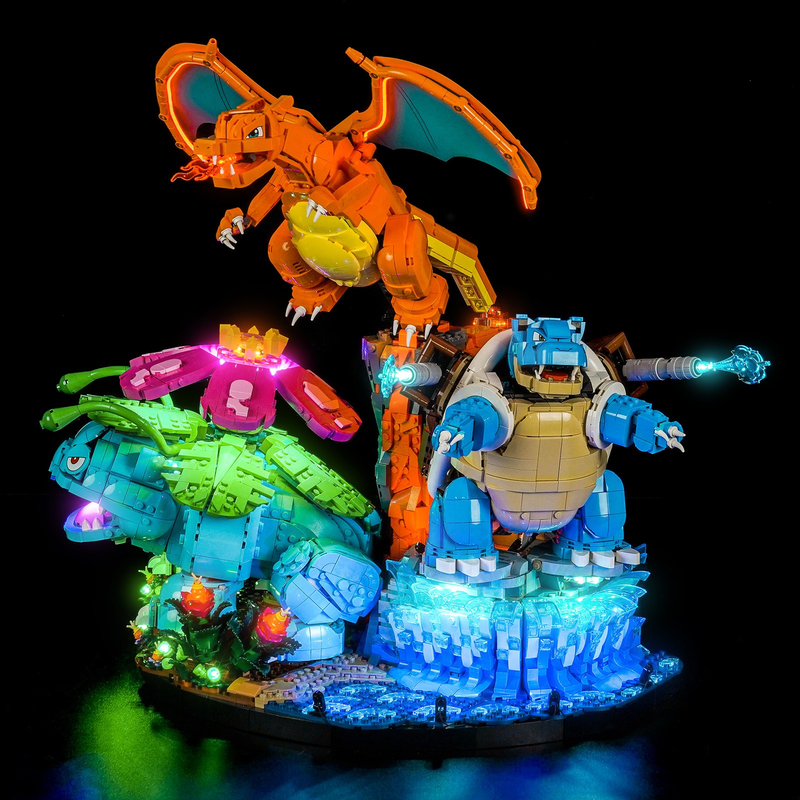 BrickBling LED Light for LEGO Venusaur, Charizard and Blastoise 72153 (Remote)