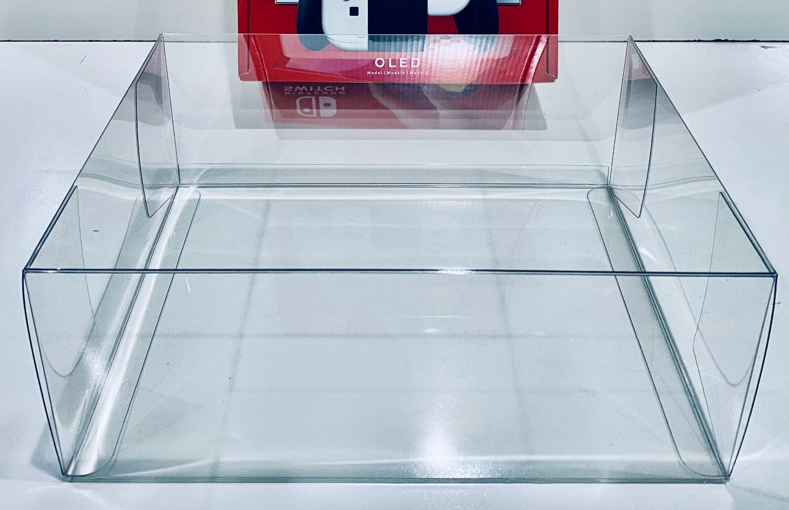 1x Clear Console Box Protector Fits Only OLED Nintendo SWITCH Console boxes READ