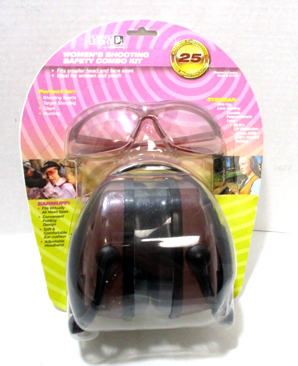 Howard Leight Womens Adjustable Safety Eyewear & Hearing Protection Earmuffs