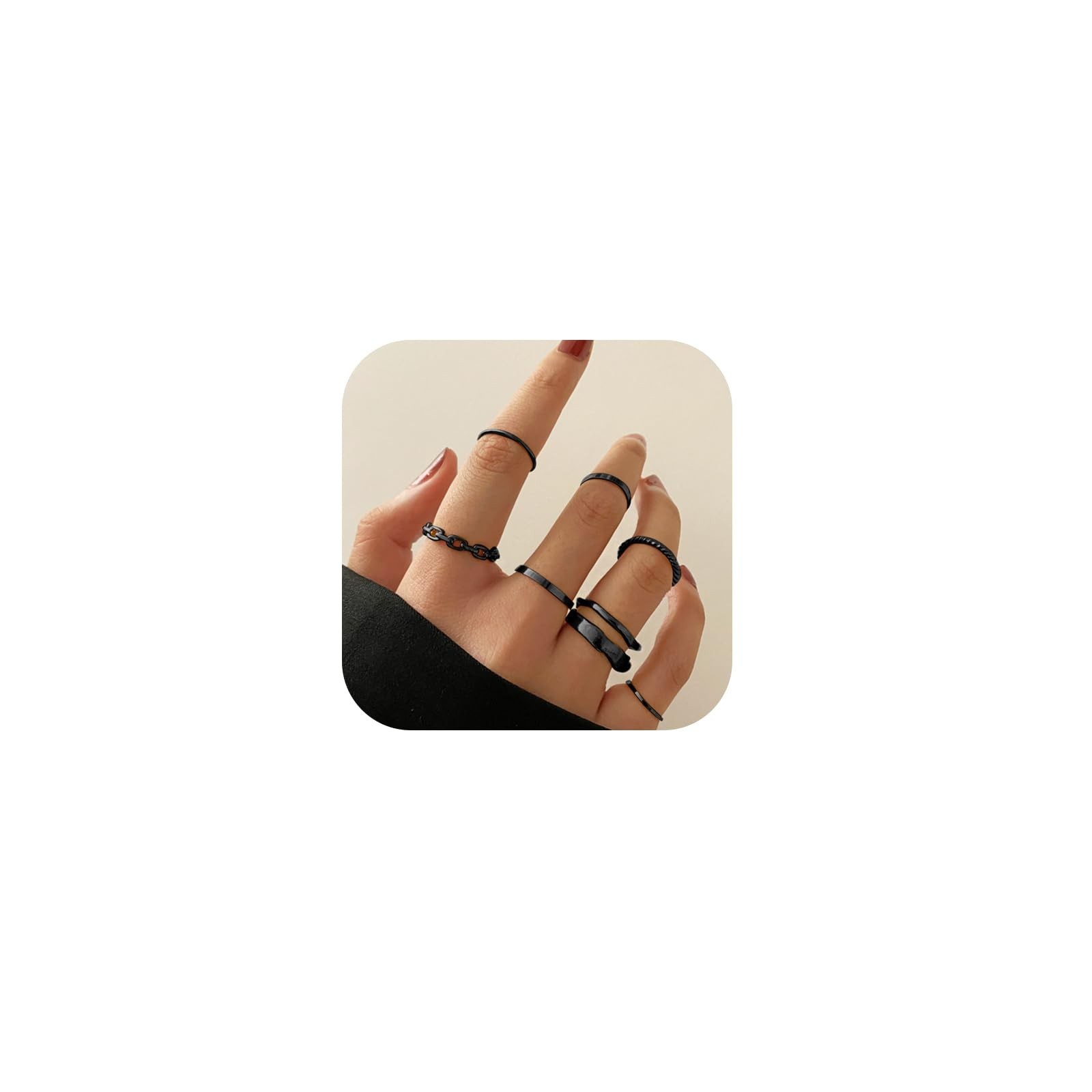 Knuckle Rings Set for Women,Simple Smooth Finger Stackable Rings Set Vintage ...