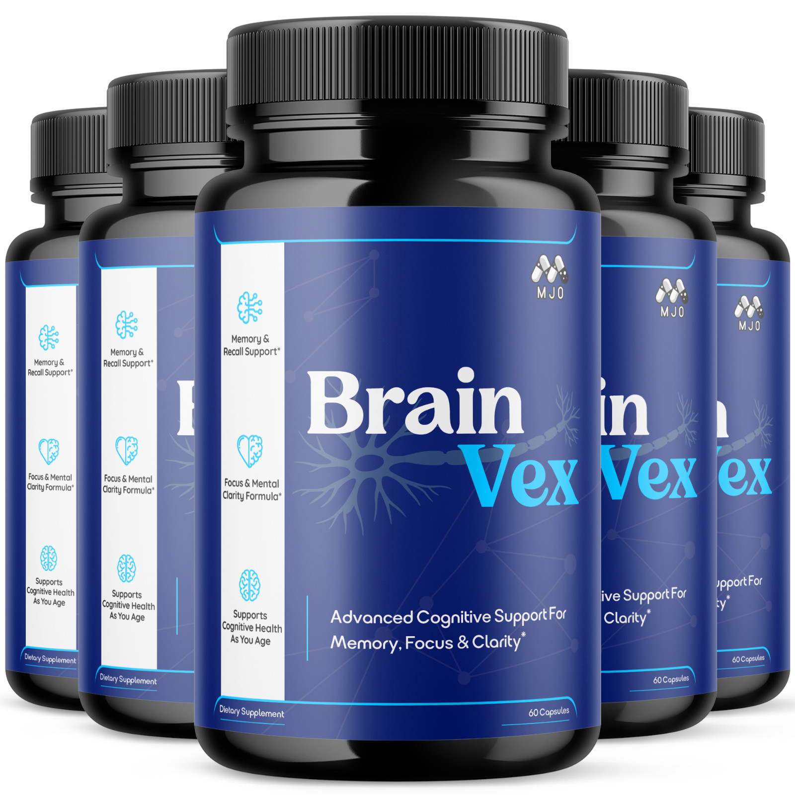 (5 Pack) BrainVex Advanced Support Vitamin Max Supplement Brain Vex 300 Capsules