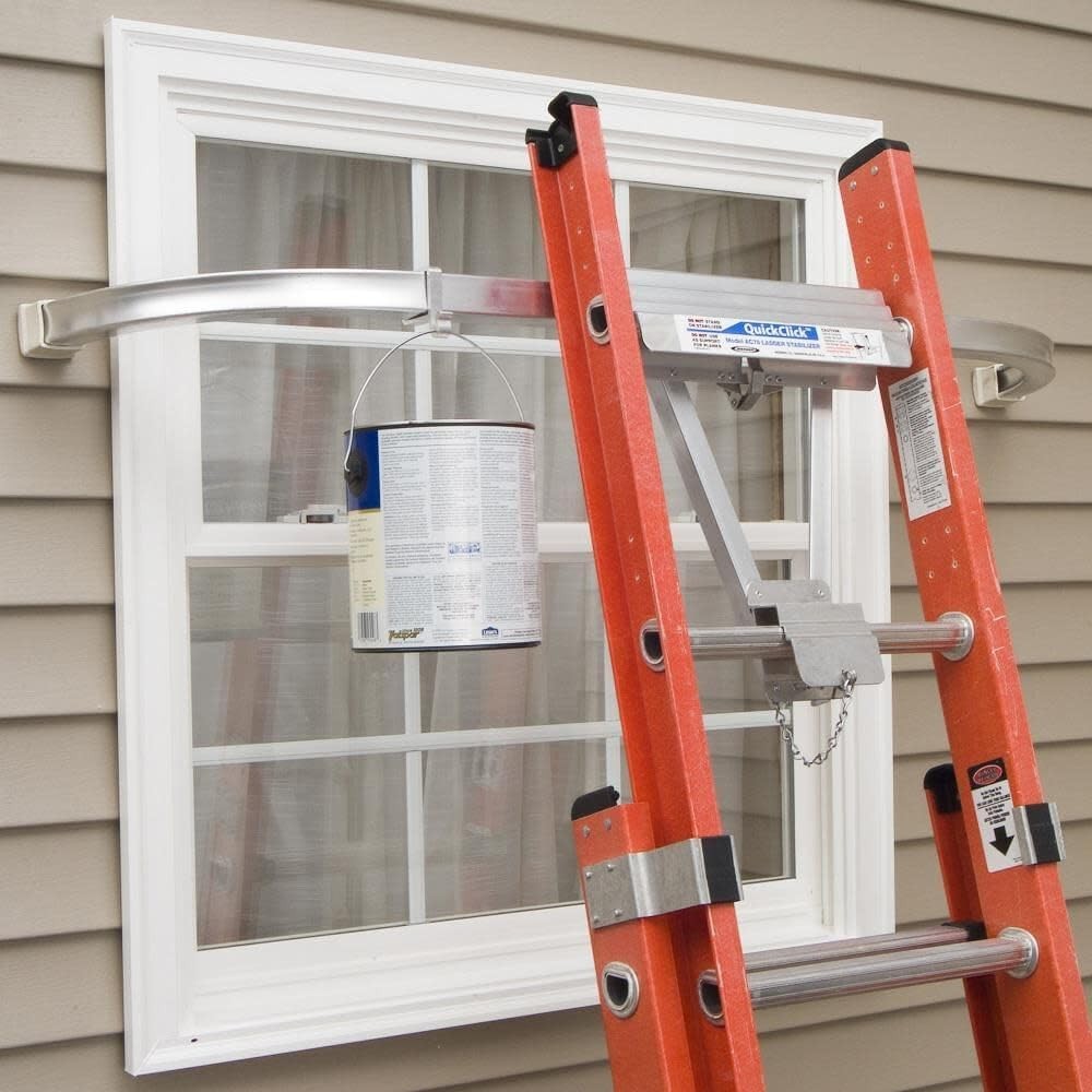 Versatile Ladder Stabilizer with Quick Release Attach Pins & 60" Maximum Height