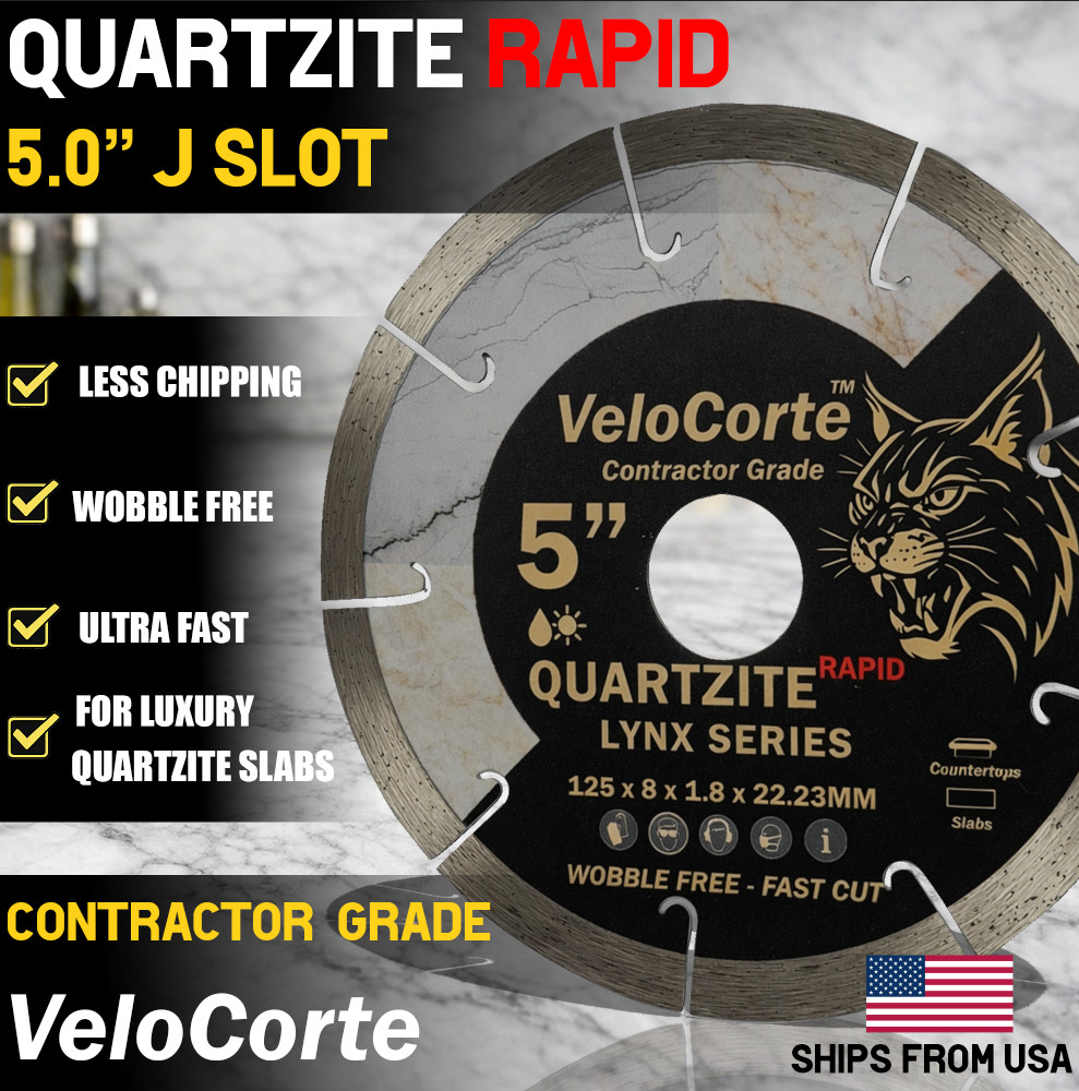 VeloCorte Quartzite Rapid 5.0" Continuous Rim Diamond Blade J slot