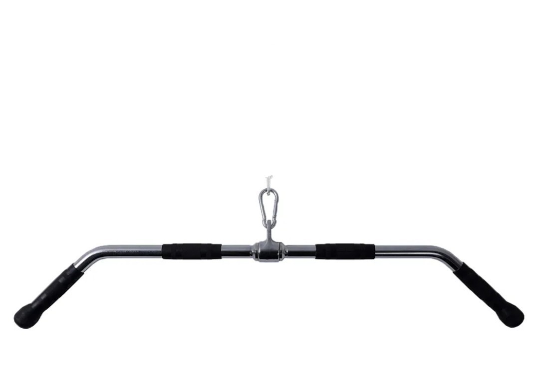 NEW 8.8 Lb LAT Cable Machine Attachment, Curl Pulldown Bar, Full Rotation, Steel