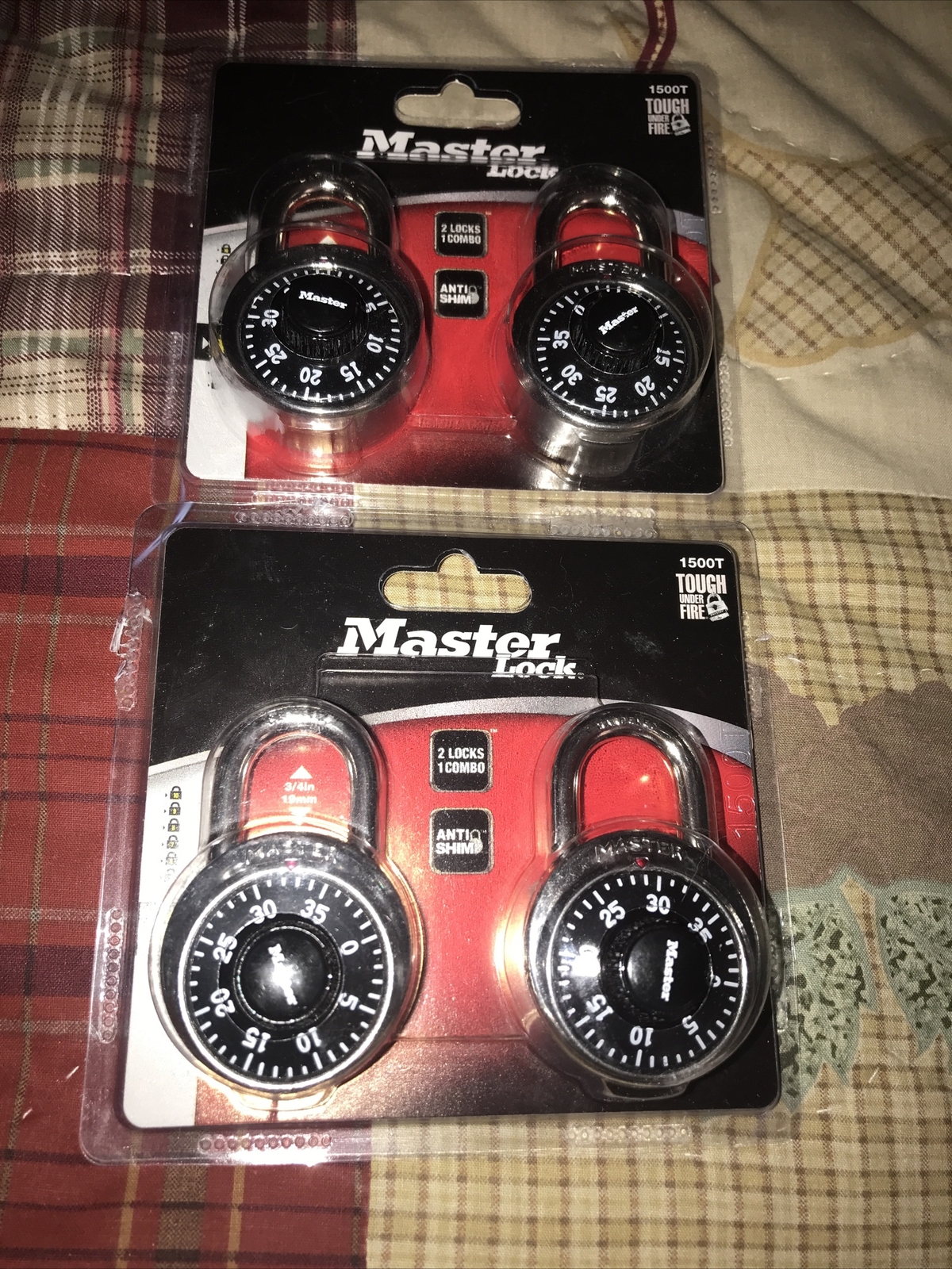 Master Lock 1500T Black Standard Dial Combination Padlocks 2-Pack QTY 2