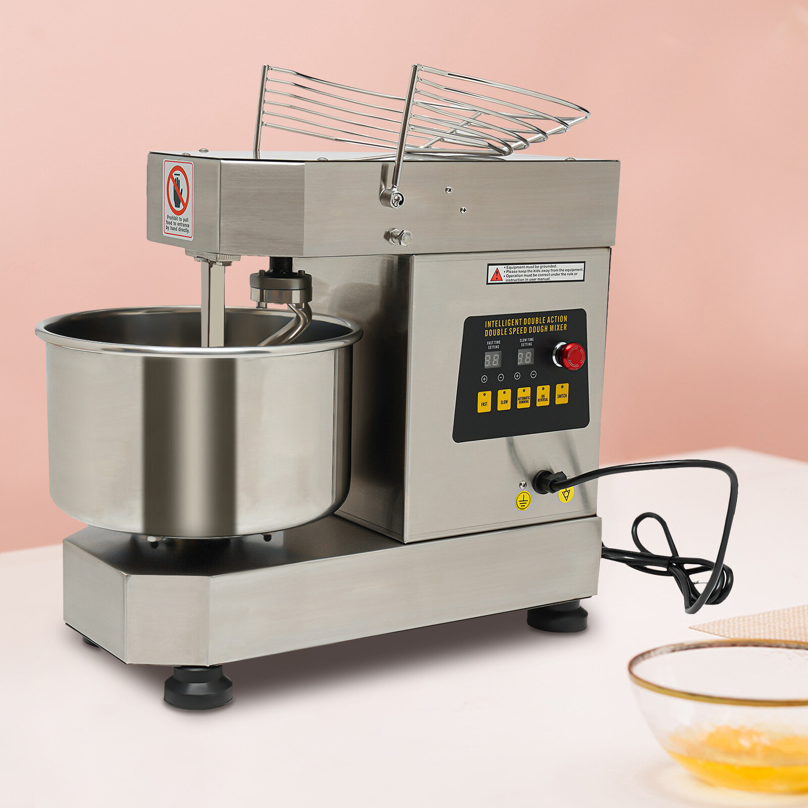 Commercial Food Mixer Dual Rotating Dough Kneading Machine with Stainless Steel