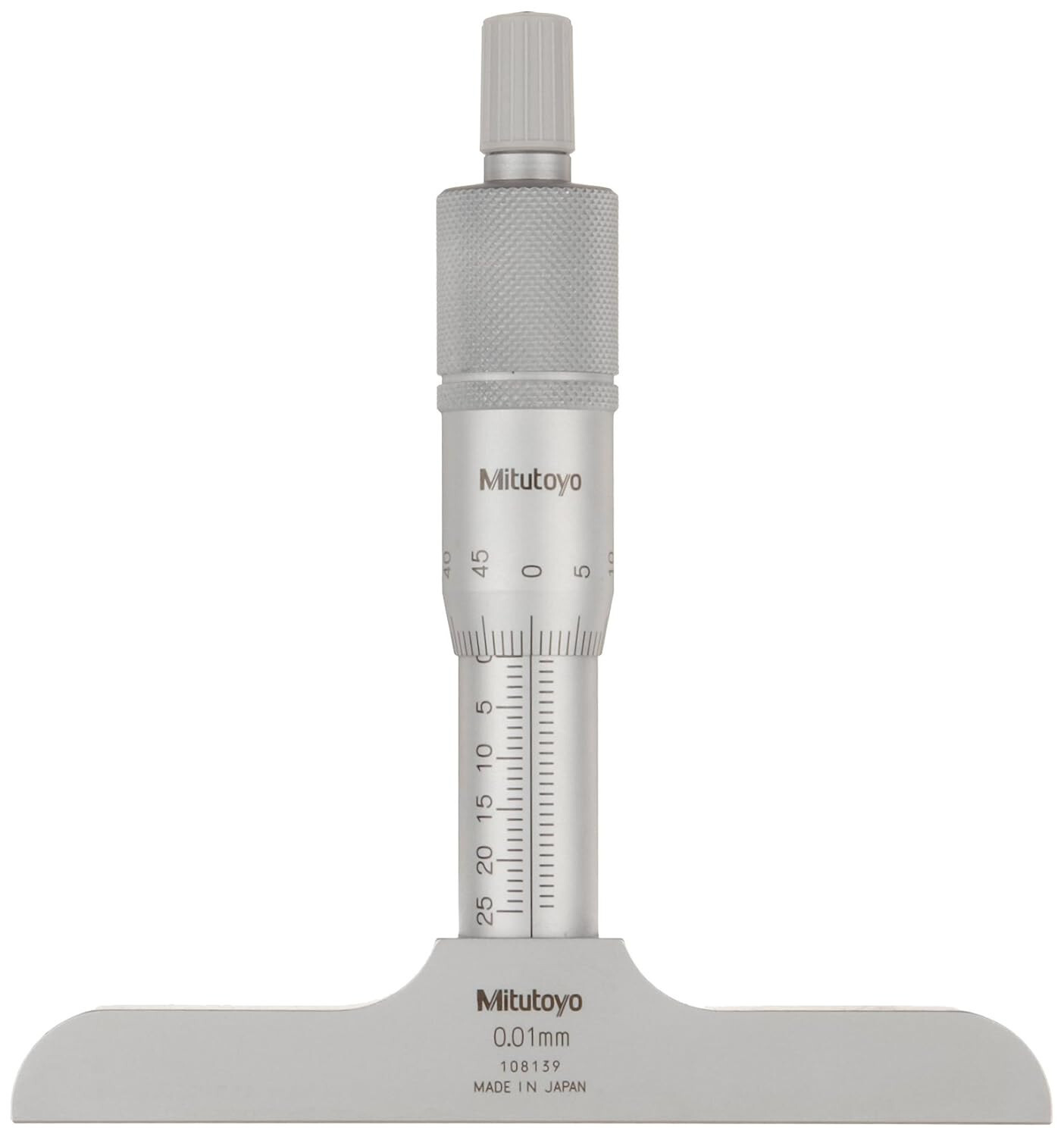 Mitutoyo 128-101 Vernier Depth Gauge 0-25mm Range, 0.01mm Graduation, +/-0.003mm